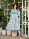 Rangvastra Cotton Floral Print Flared Kurta