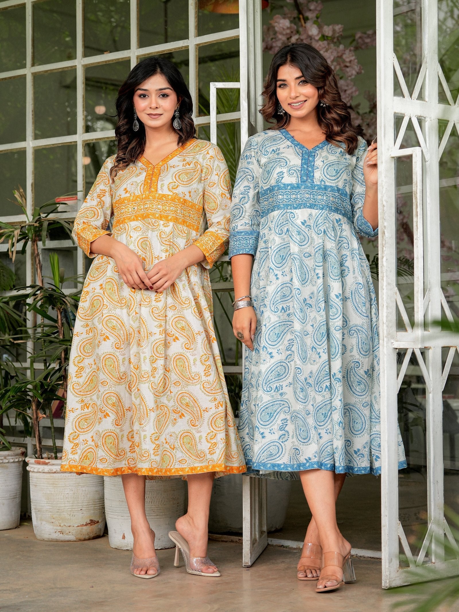 Rangvastra Cotton Floral Print Flared Kurta