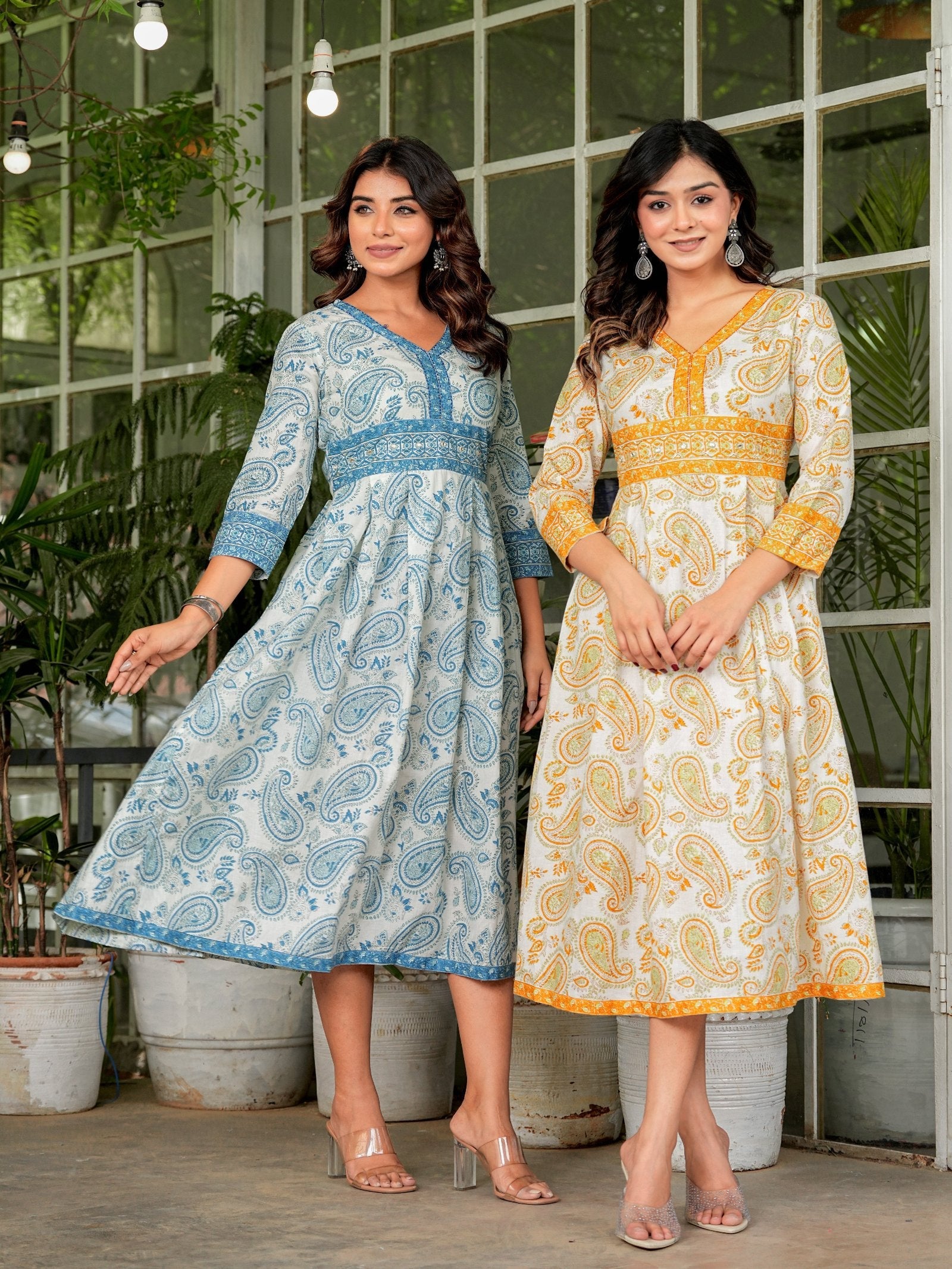 Rangvastra Cotton Floral Print Flared Kurta