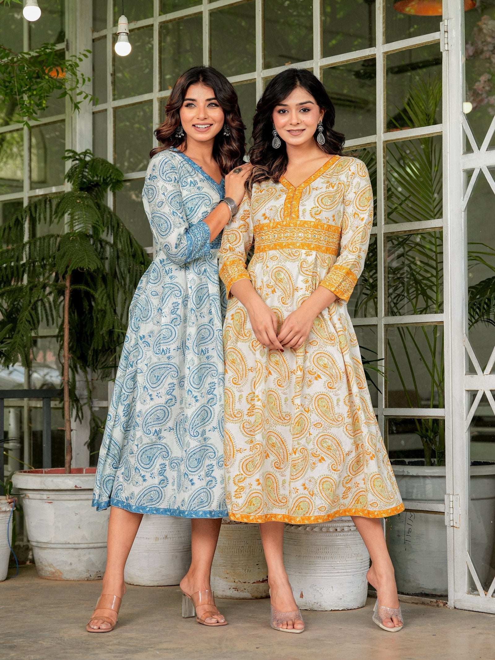 Rangvastra Cotton Floral Print Flared Kurta