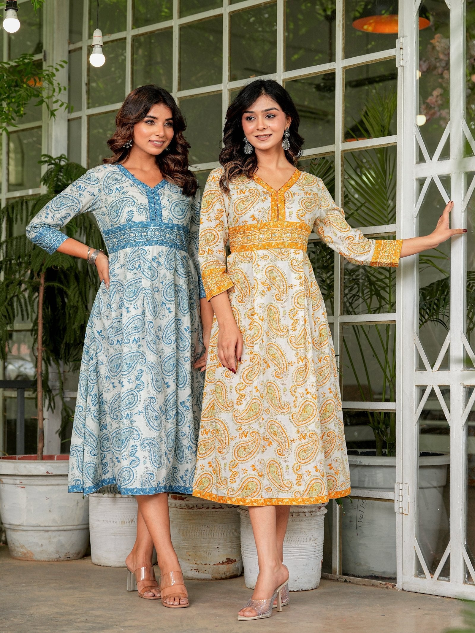 Rangvastra Cotton Floral Print Flared Kurta
