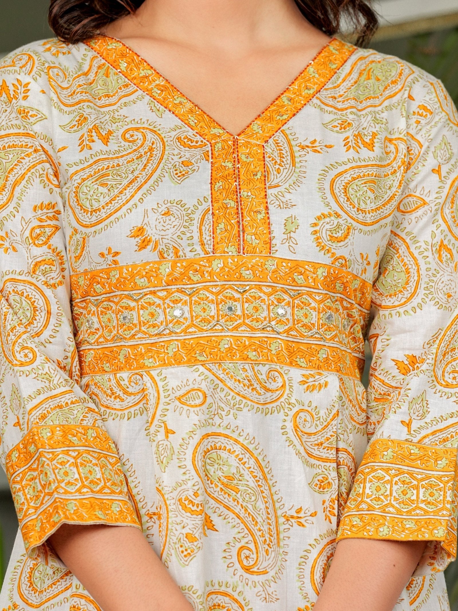 Rangvastra Cotton Floral Print Flared Kurta