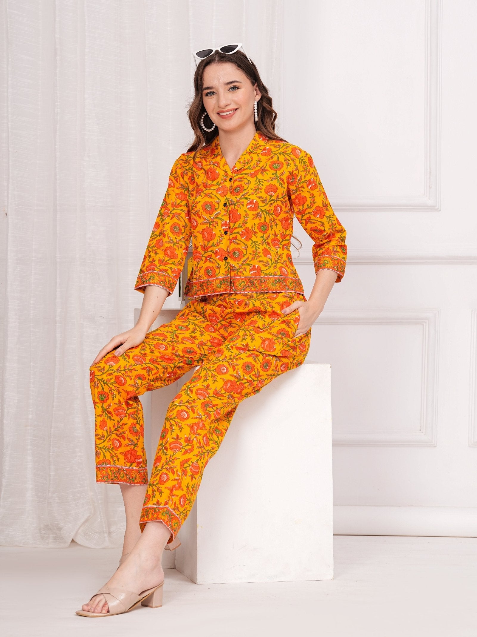 Rangvastra Cotton Floral Printed Co-Ord Set