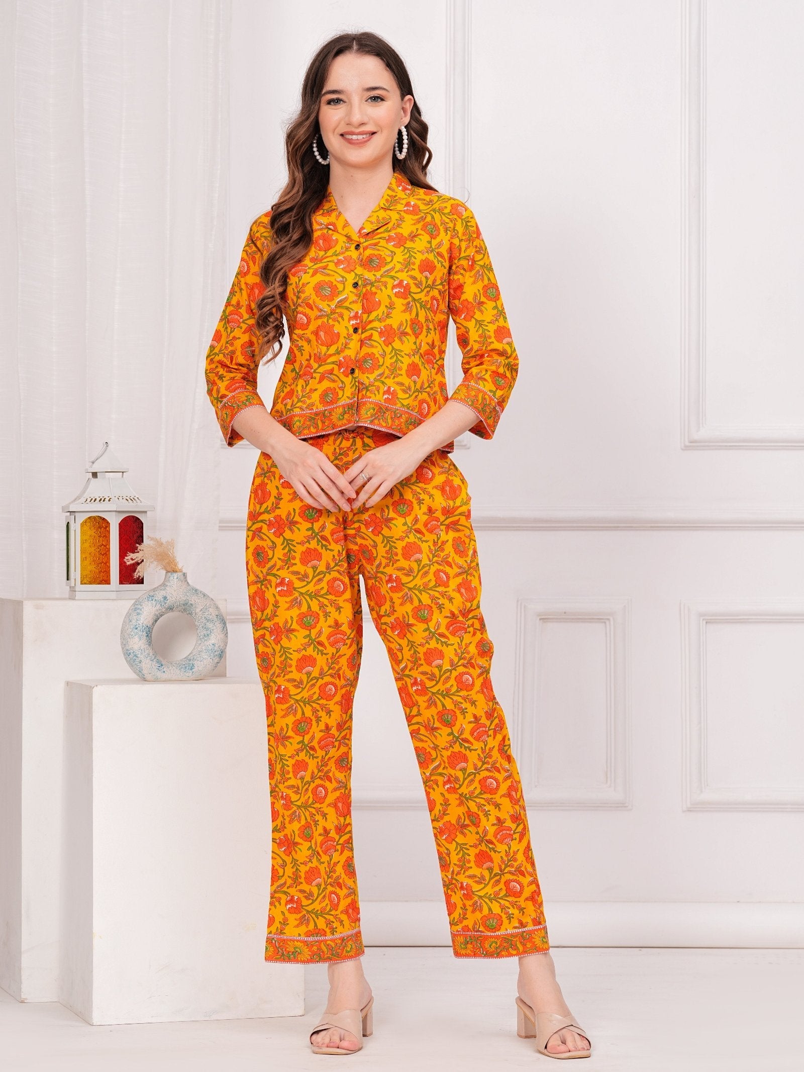 Rangvastra Cotton Floral Printed Co-Ord Set