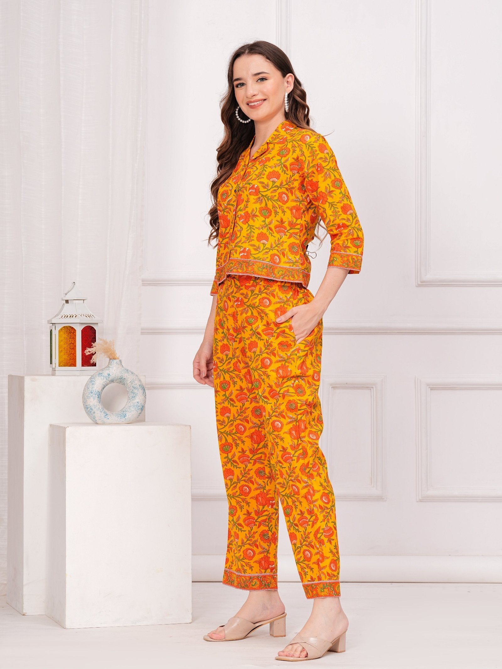 Rangvastra Cotton Floral Printed Co-Ord Set