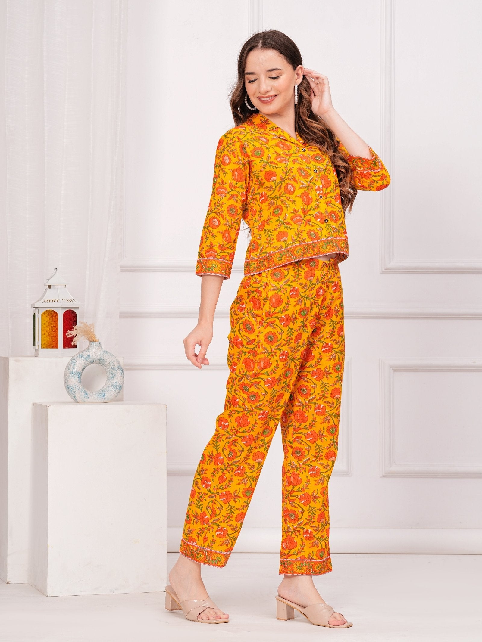 Rangvastra Cotton Floral Printed Co-Ord Set
