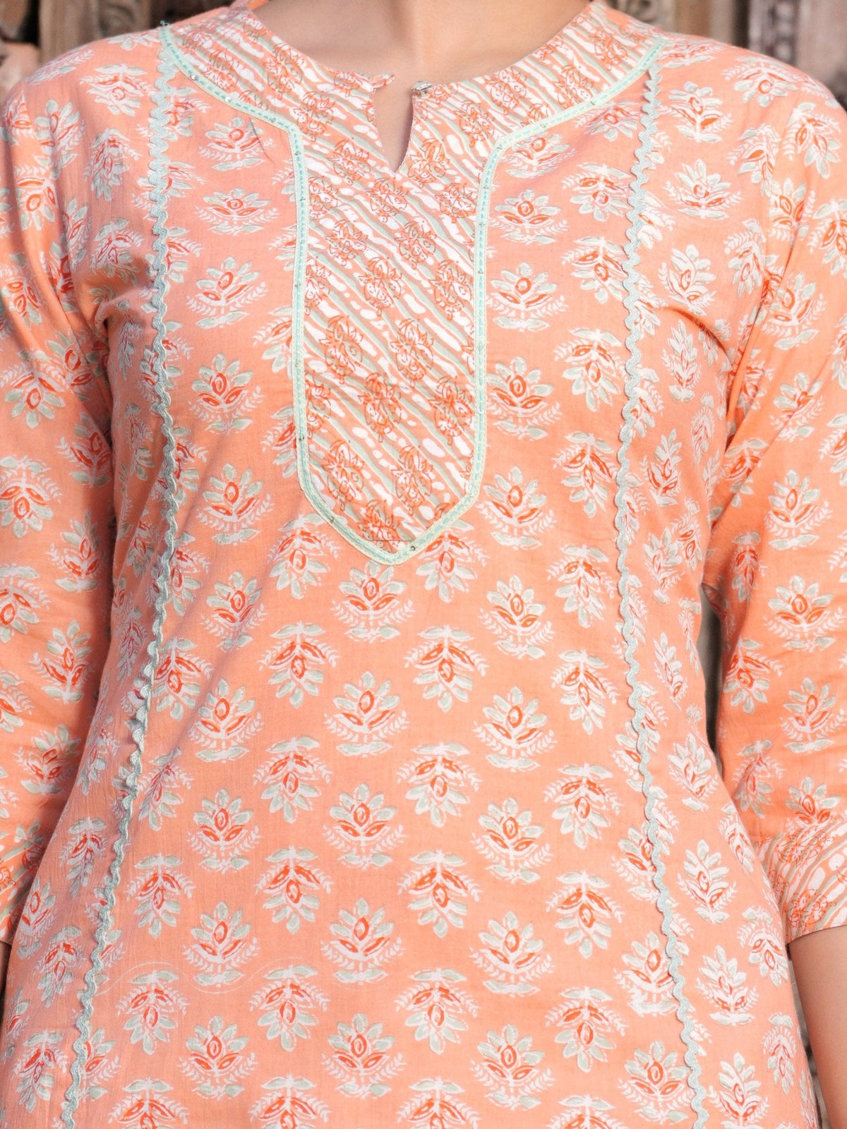 Rangvastra Cotton Floral Printed Kurta Pant with Dupatta Set