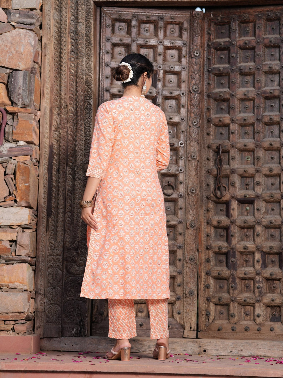 Rangvastra Cotton Floral Printed Kurta Pant with Dupatta Set