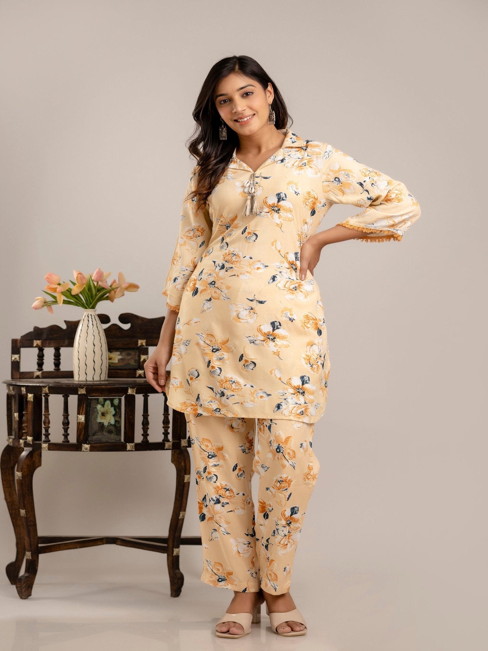 Rangvastra Rayon Foil Printed Co-ord Set