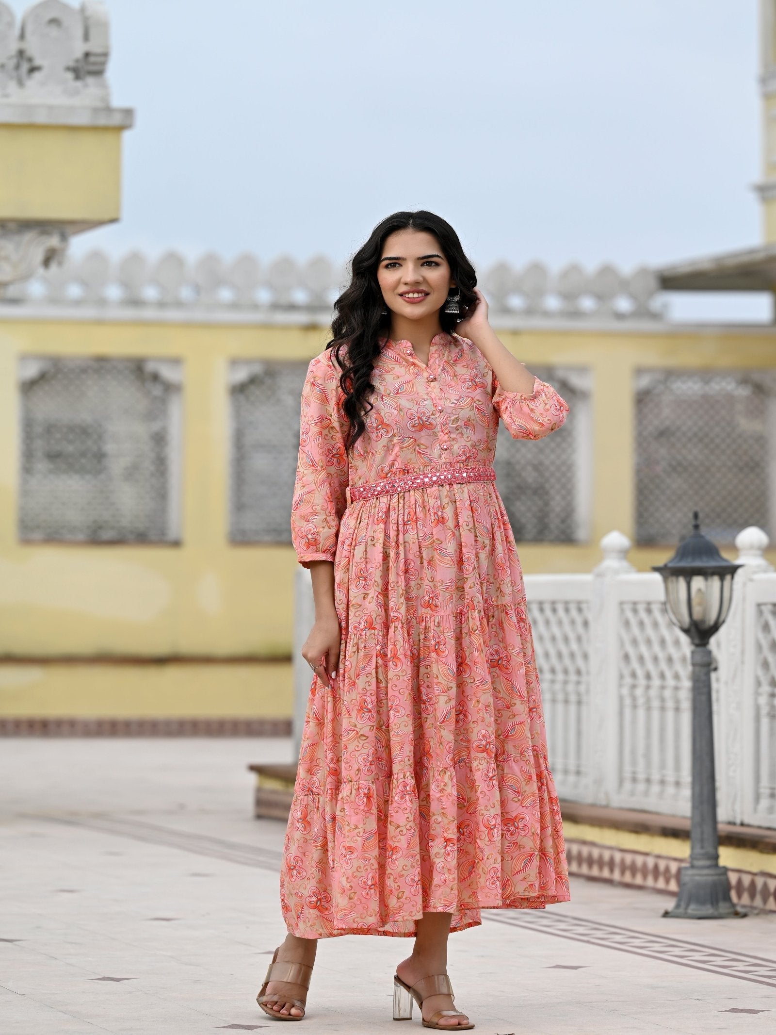 Rangvastra Cotton Foil Floral Printed Kurta