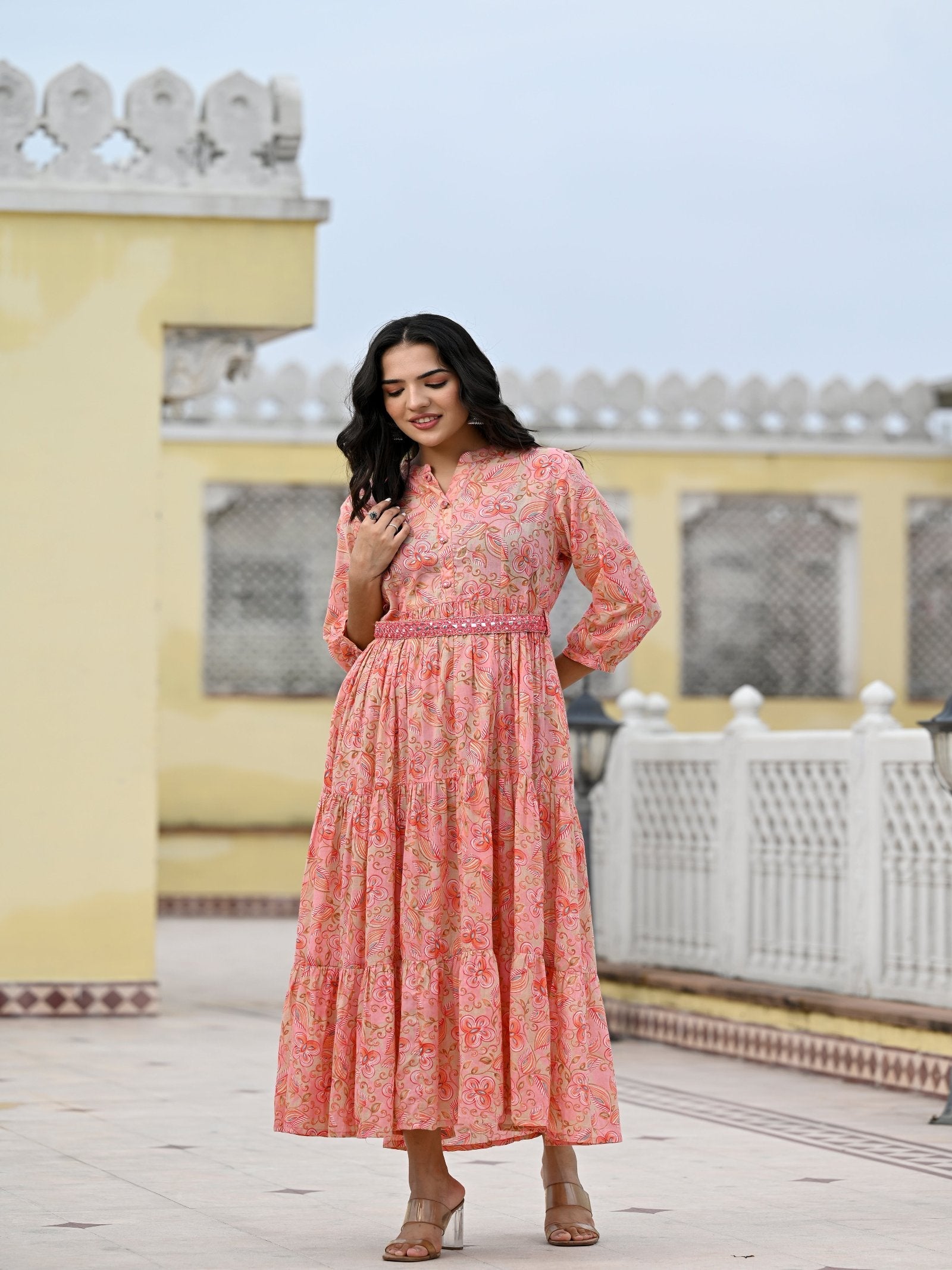 Rangvastra Cotton Foil Floral Printed Kurta