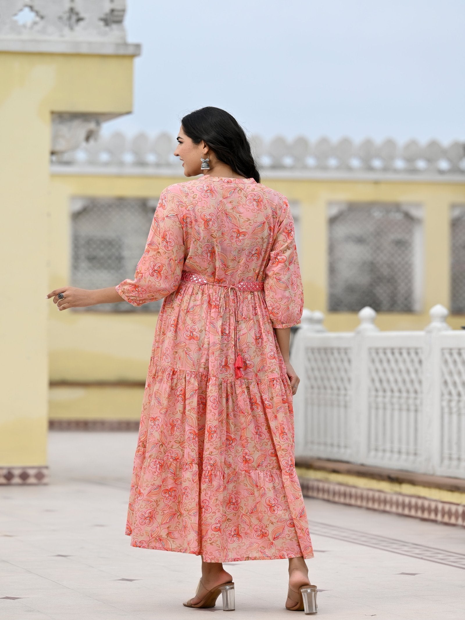 Rangvastra Cotton Foil Floral Printed Kurta