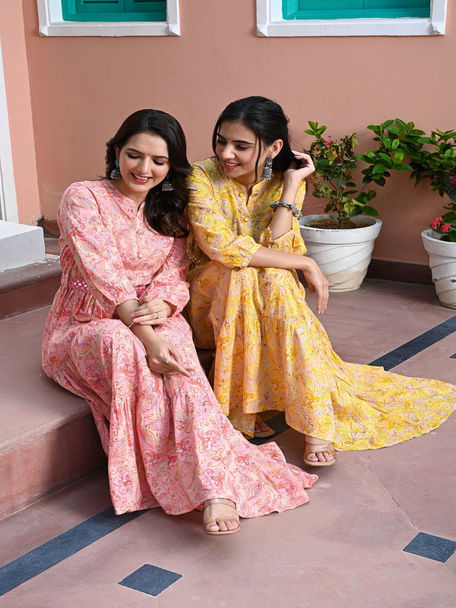 Rangvastra Cotton Foil Floral Printed Kurta