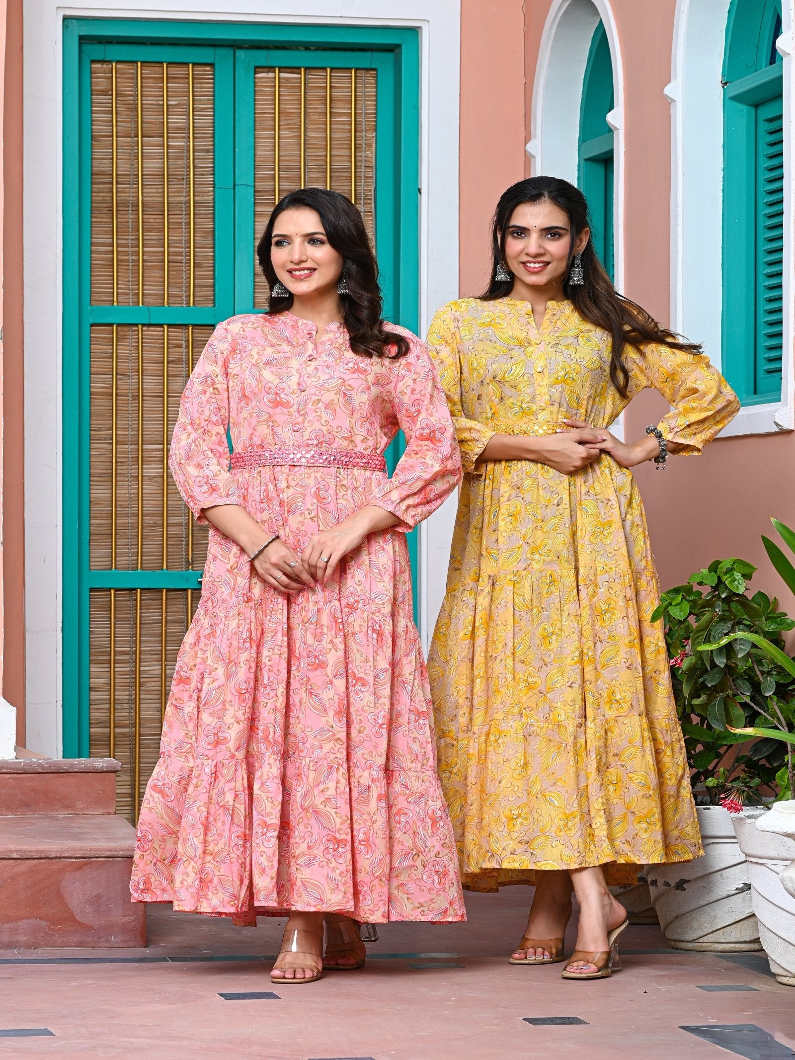 Rangvastra Cotton Foil Floral Printed Kurta