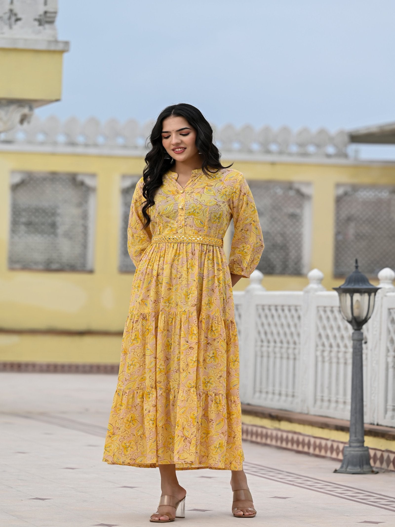 Rangvastra Cotton Foil Floral Printed Kurta