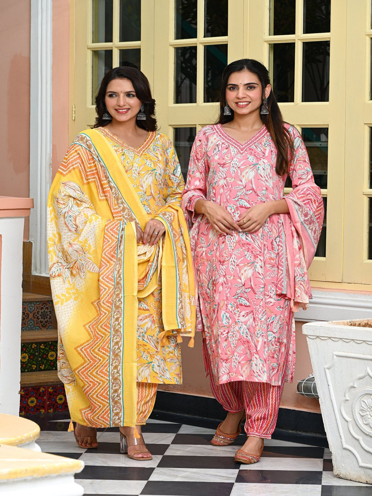 Rangvastra Capsule Foil Floral Printed Kurta Pant with Dupatta Set