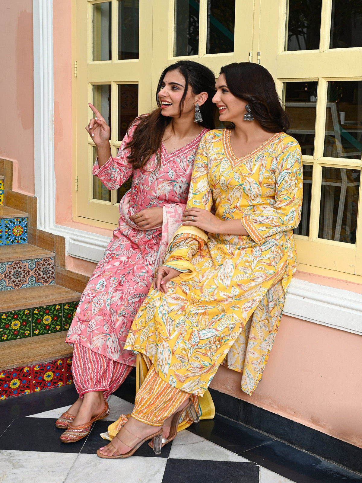 Rangvastra Capsule Foil Floral Printed Kurta Pant with Dupatta Set