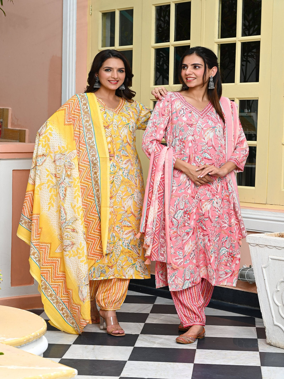 Rangvastra Capsule Foil Floral Printed Kurta Pant with Dupatta Set