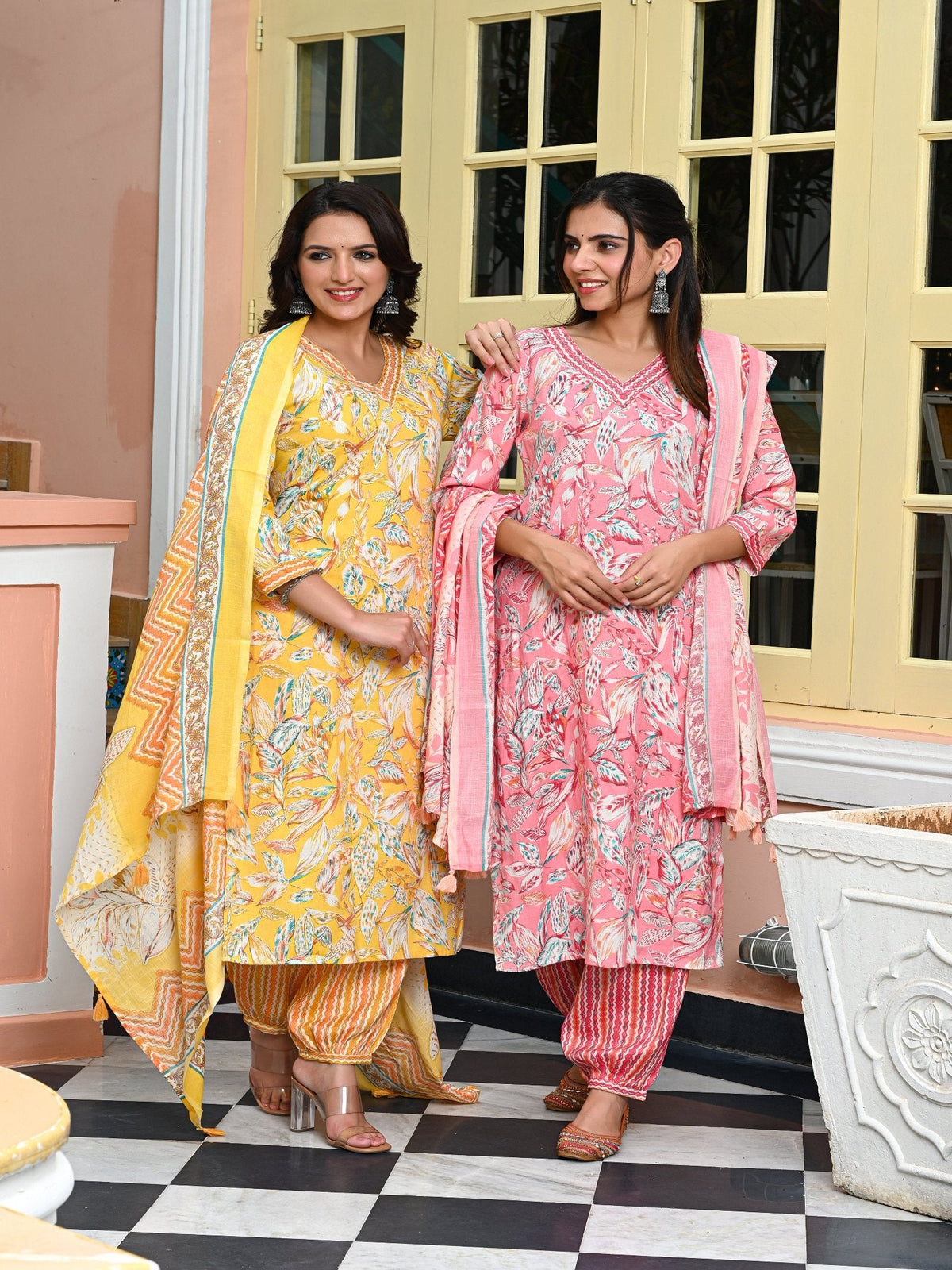 Rangvastra Capsule Foil Floral Printed Kurta Pant with Dupatta Set