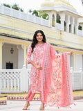 Rangvastra Capsule Foil Floral Printed Kurta Pant with Dupatta Set
