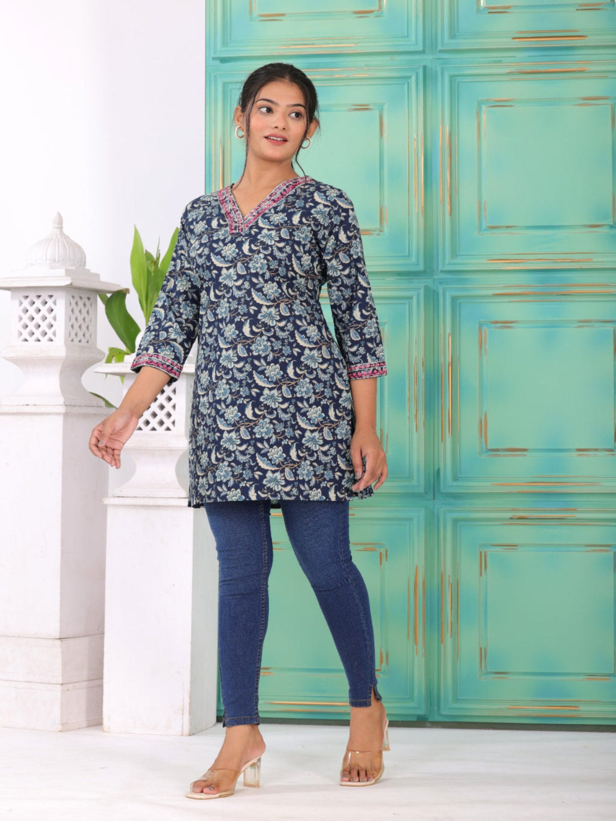 Rangvastra  Cotton Floral Printed Kurta