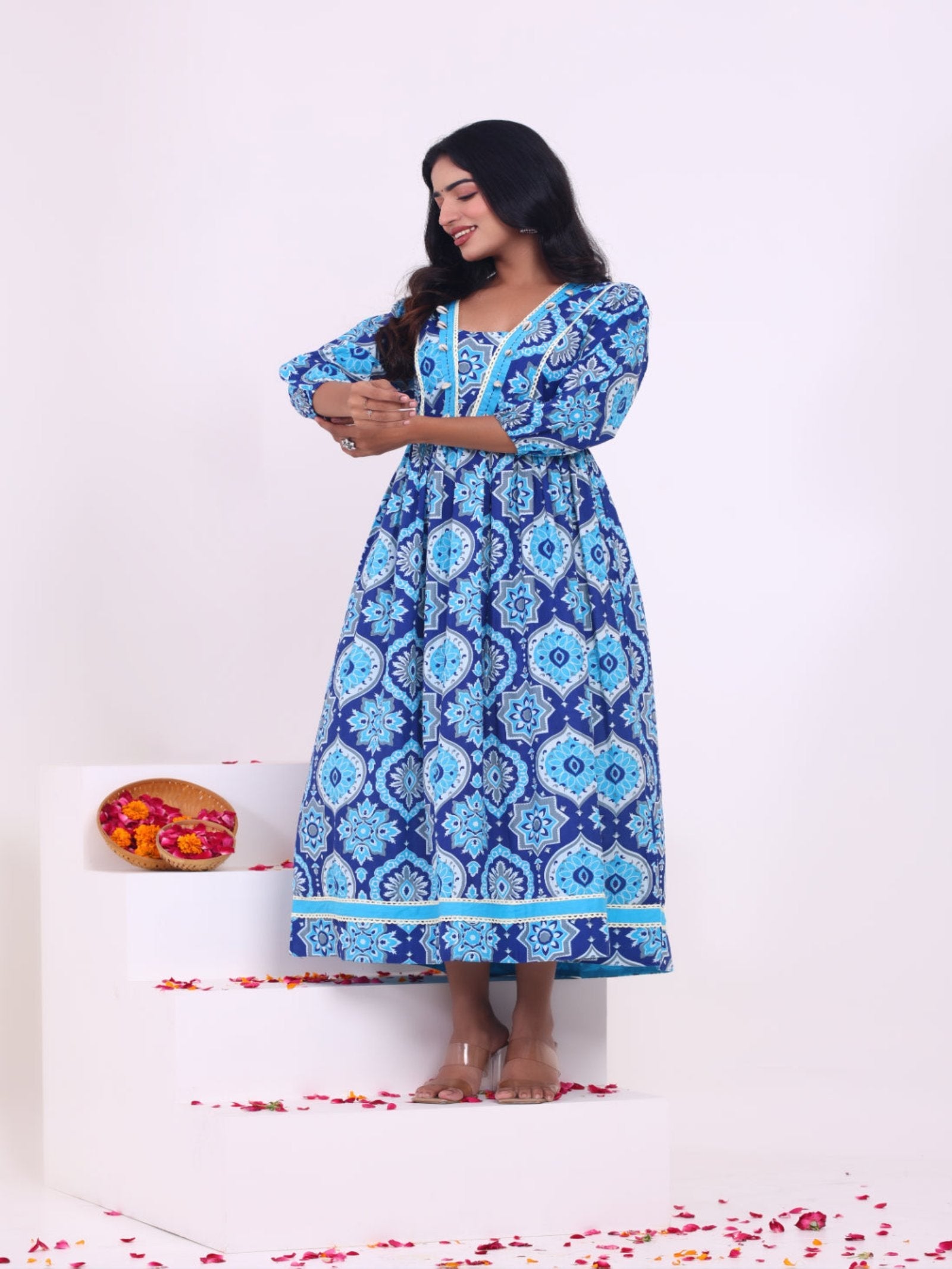 Rangvastra Cotton Floral Printed Kurta