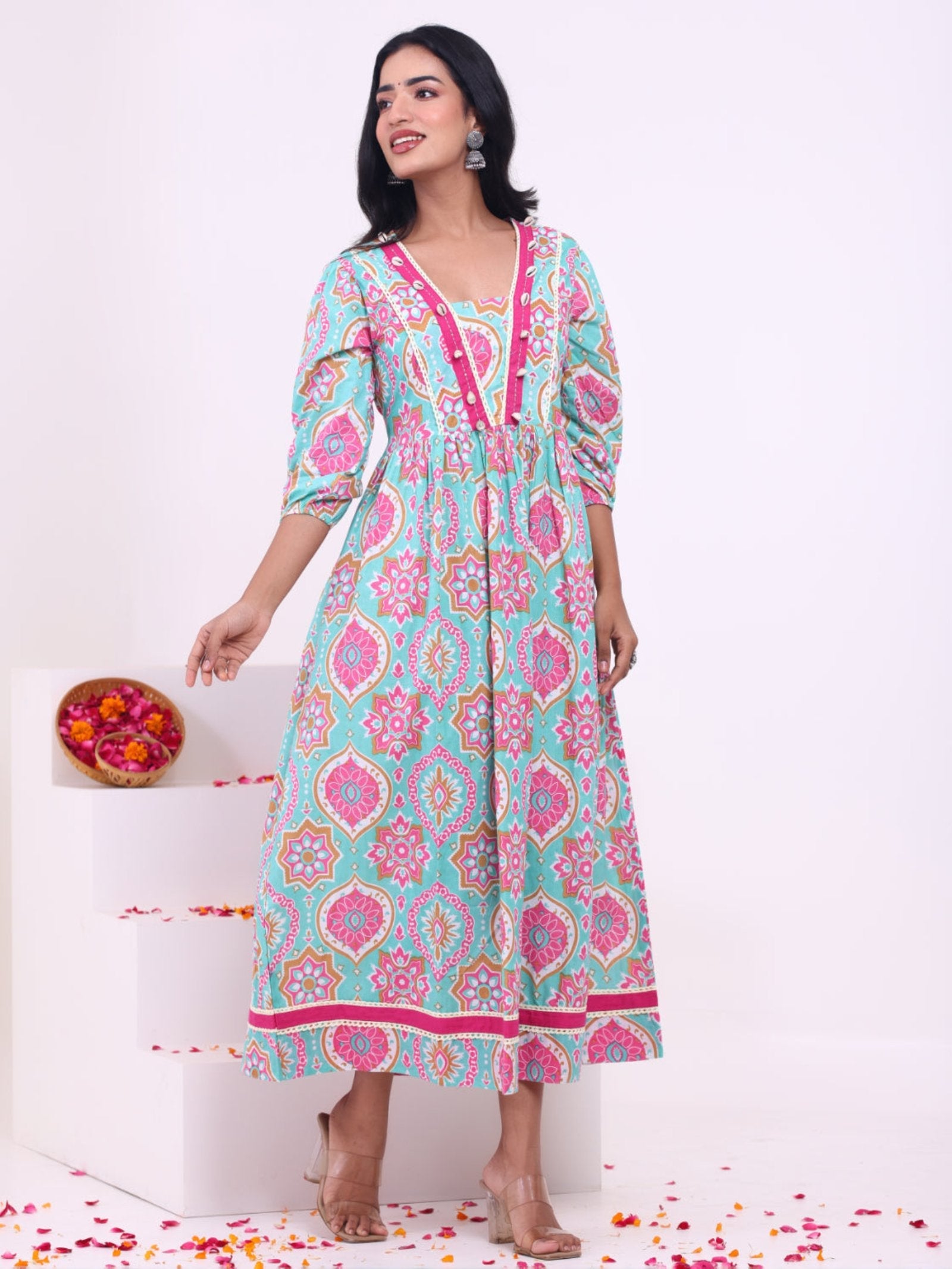 Rangvastra Cotton Floral Printed Kurta