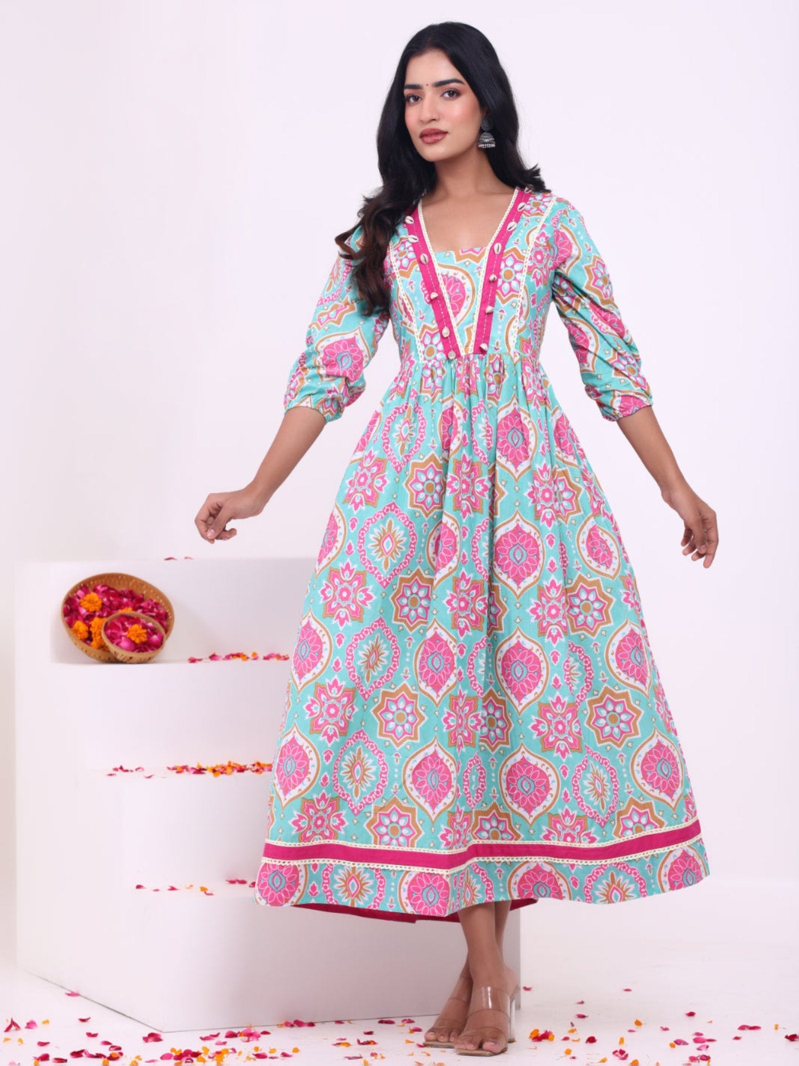 Rangvastra Cotton Floral Printed Kurta