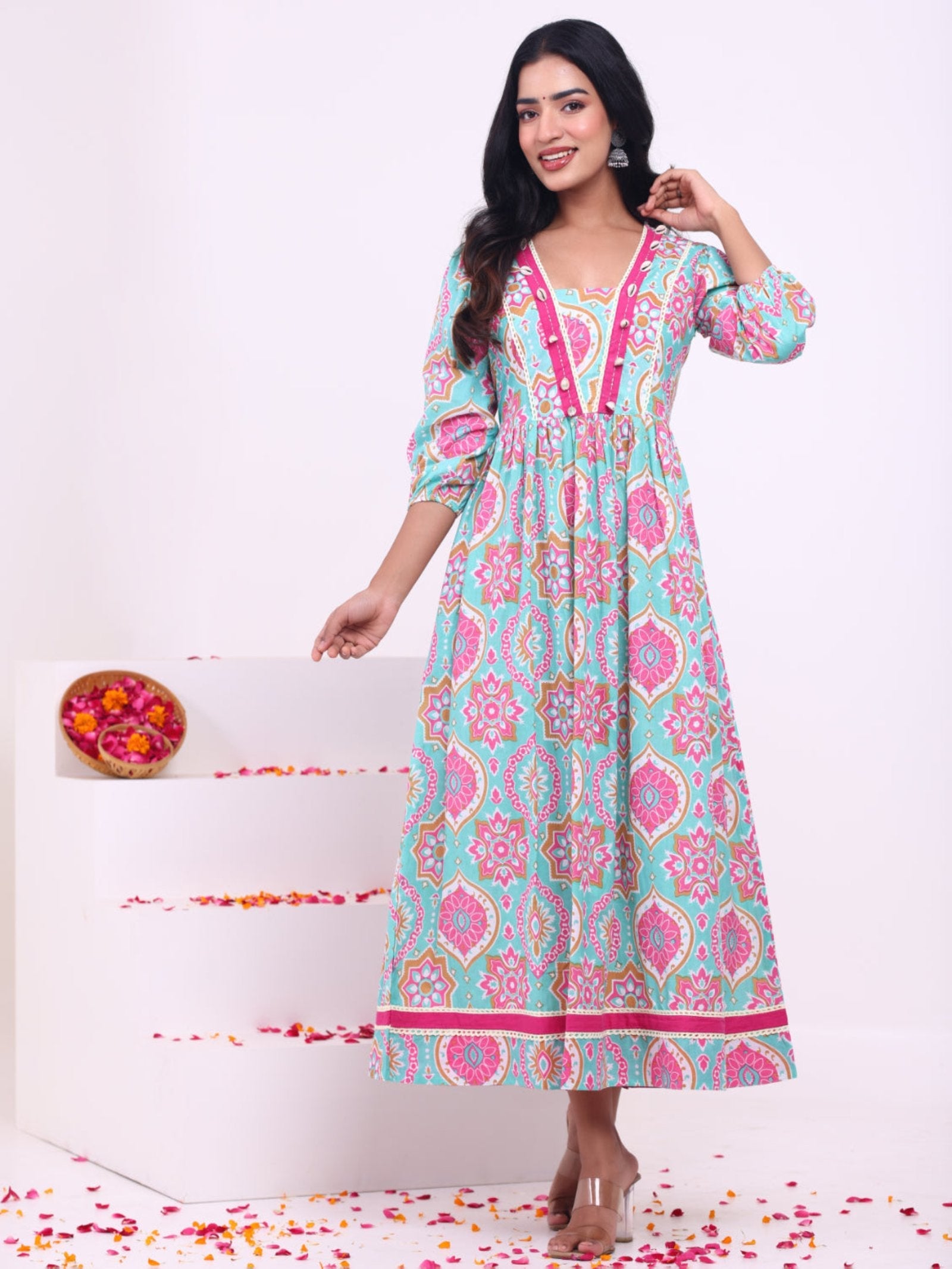 Rangvastra Cotton Floral Printed Kurta