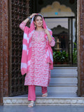 Rangvastra COTTON EMBROIDERY AND SEQUINS WORK KURTA PANT WITH DUPATTA SET
