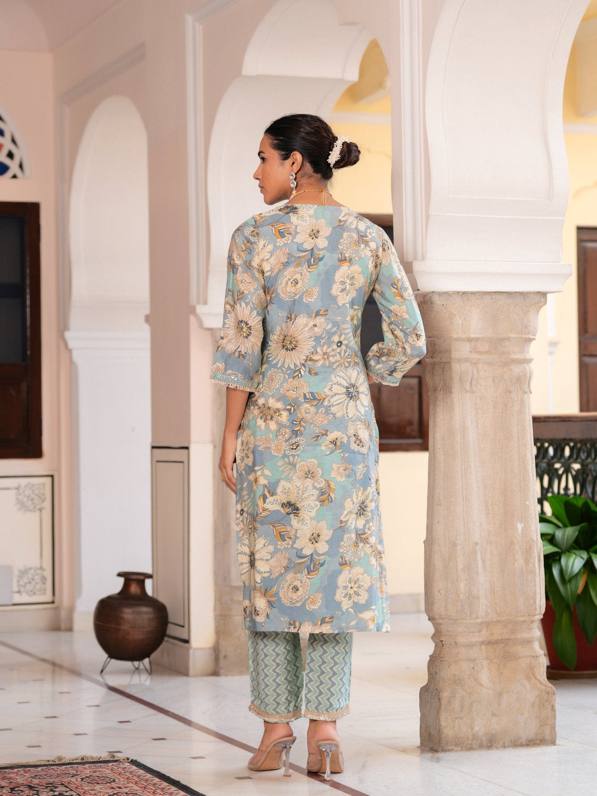 Rangvastra  MODAL CHANDERI SEQUINS WORK KURTA PANT WITH DUPATTA SET