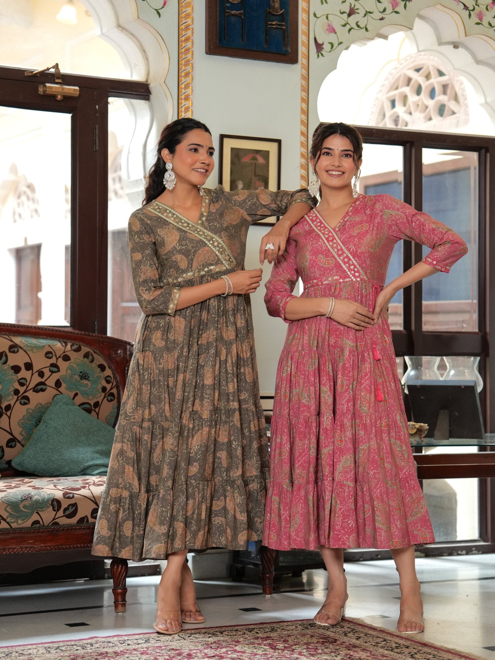 Rangvastra  Chanderi Floral Printed Kurta