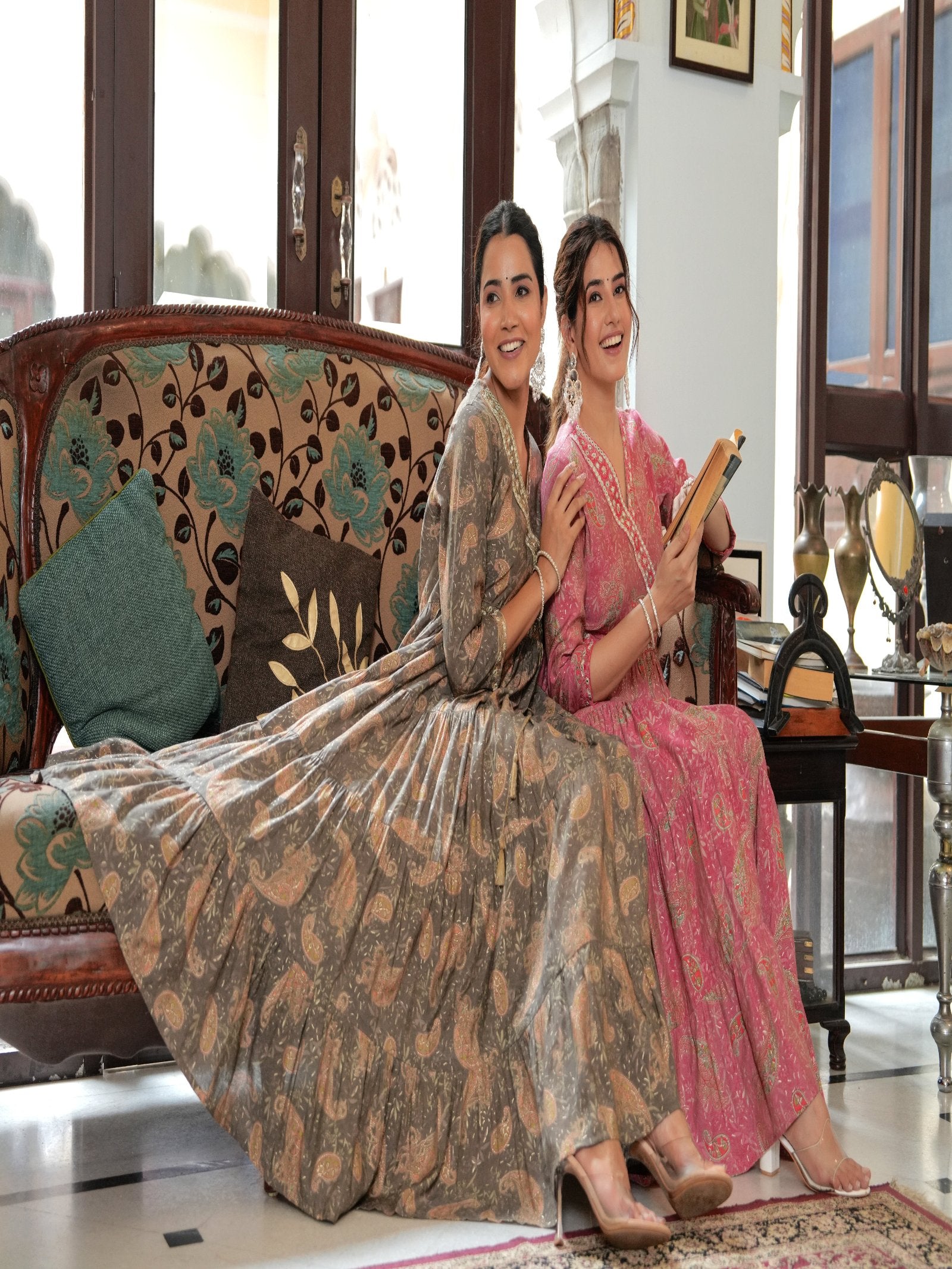 Rangvastra  Chanderi Floral Printed Kurta