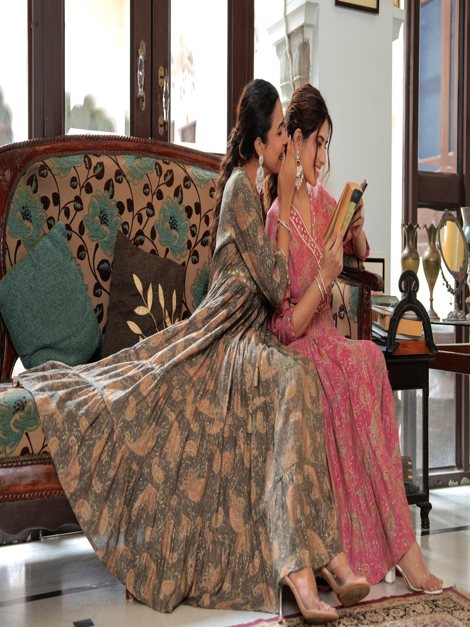Rangvastra  Chanderi Floral Printed Kurta