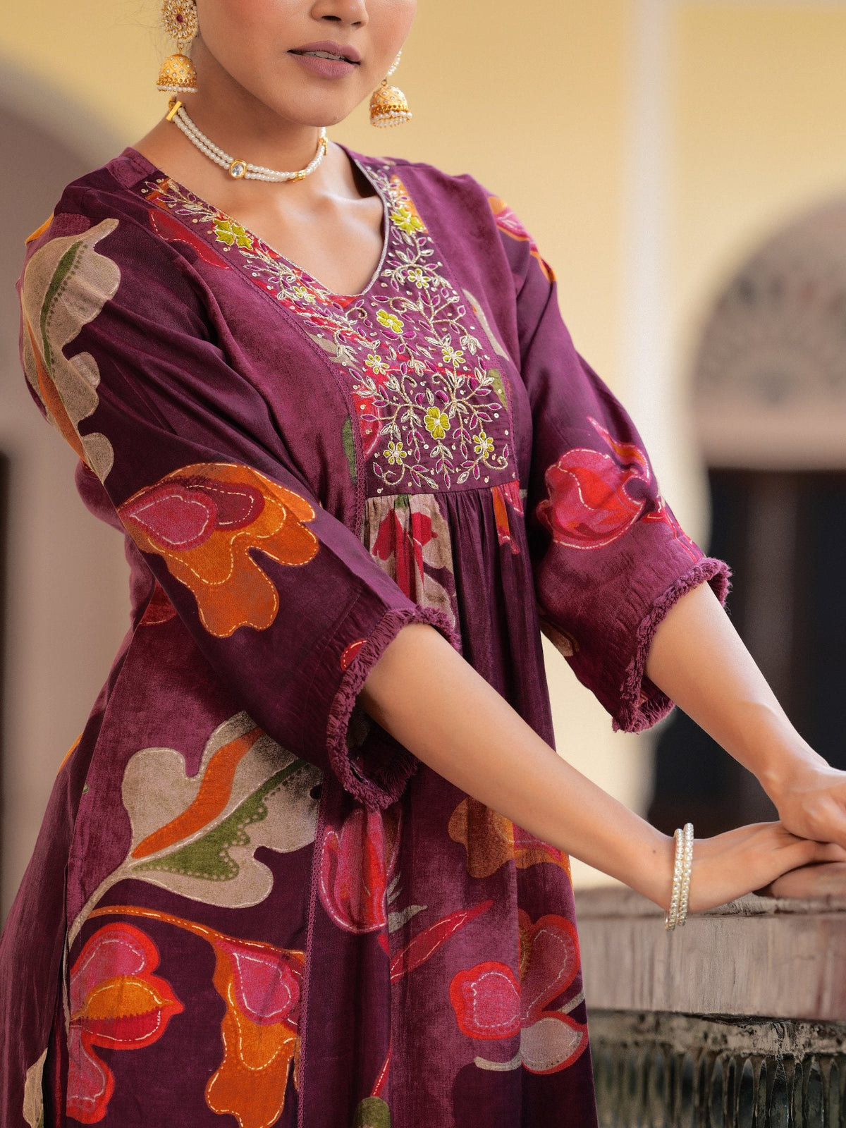 Rangvastra Modal Chanderi Sequins Work Kurta Pant with Dupatta Set