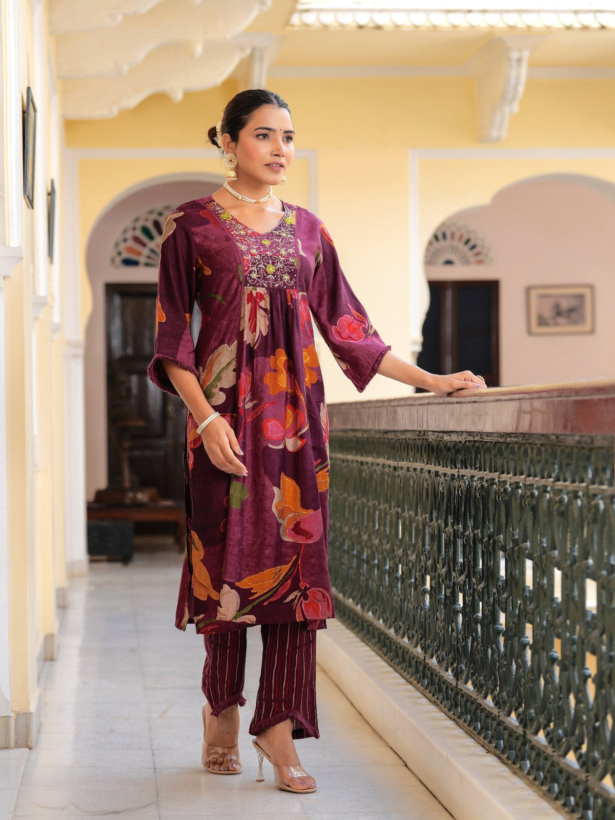 Rangvastra Modal Chanderi Sequins Work Kurta Pant with Dupatta Set