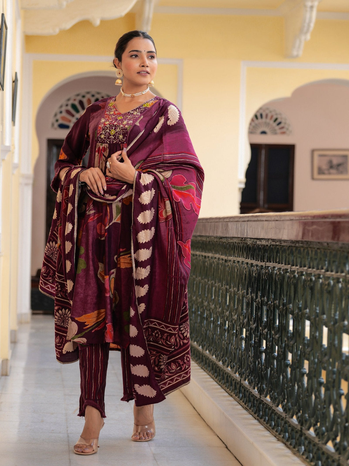 Rangvastra Modal Chanderi Sequins Work Kurta Pant with Dupatta Set