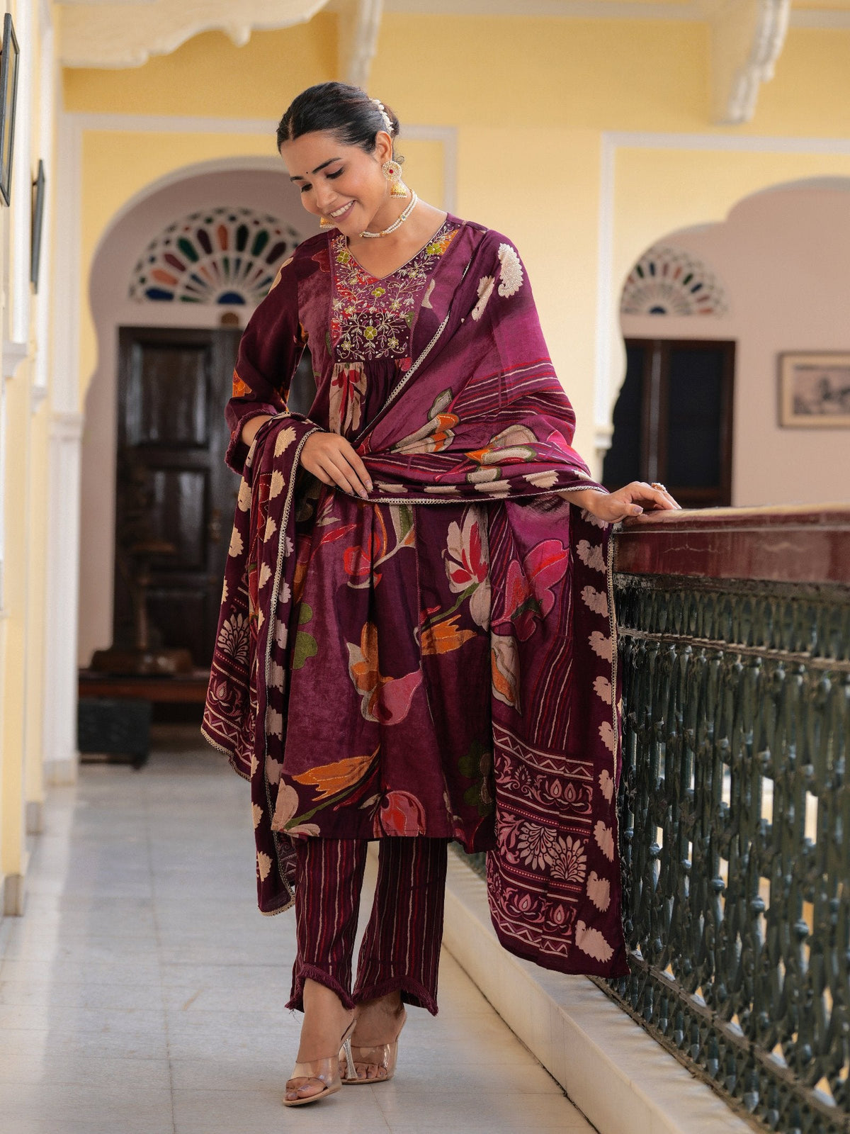 Rangvastra Modal Chanderi Sequins Work Kurta Pant with Dupatta Set