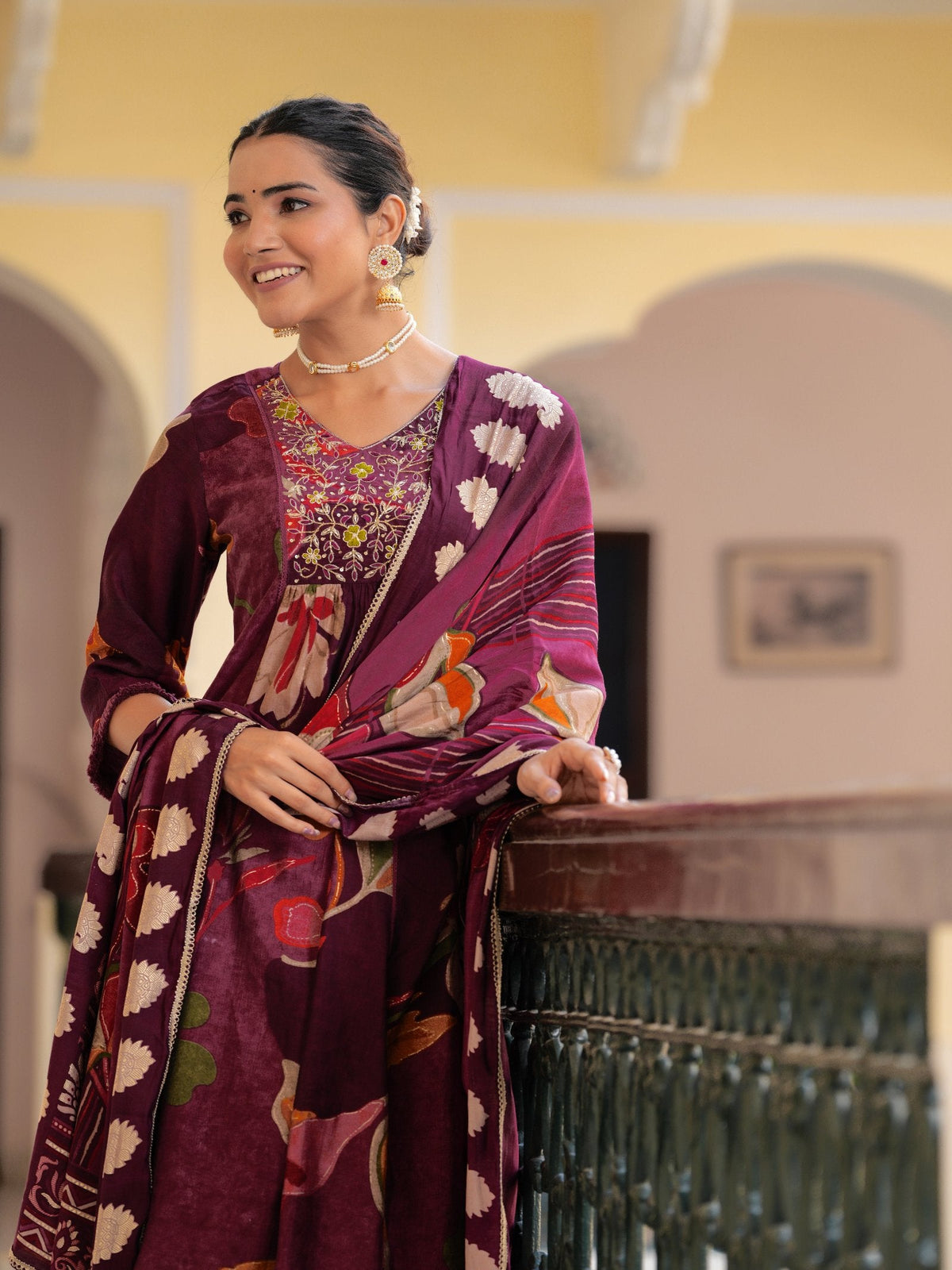 Rangvastra Modal Chanderi Sequins Work Kurta Pant with Dupatta Set