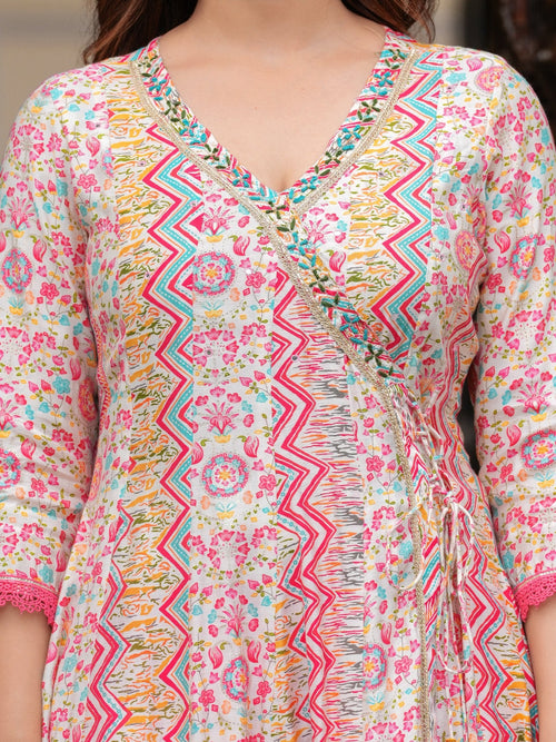 Rangvastra  Modal Chanderi Foil Printed Gotta Patti & Sequins Work Kurta Set