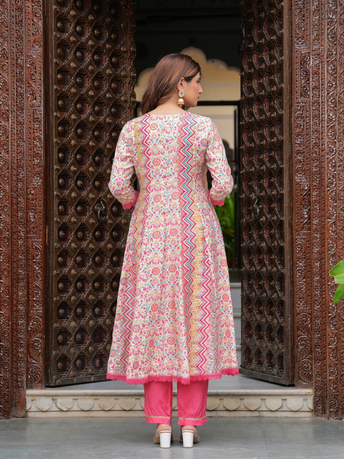 Rangvastra  Modal Chanderi Foil Printed Gotta Patti & Sequins Work Kurta Set