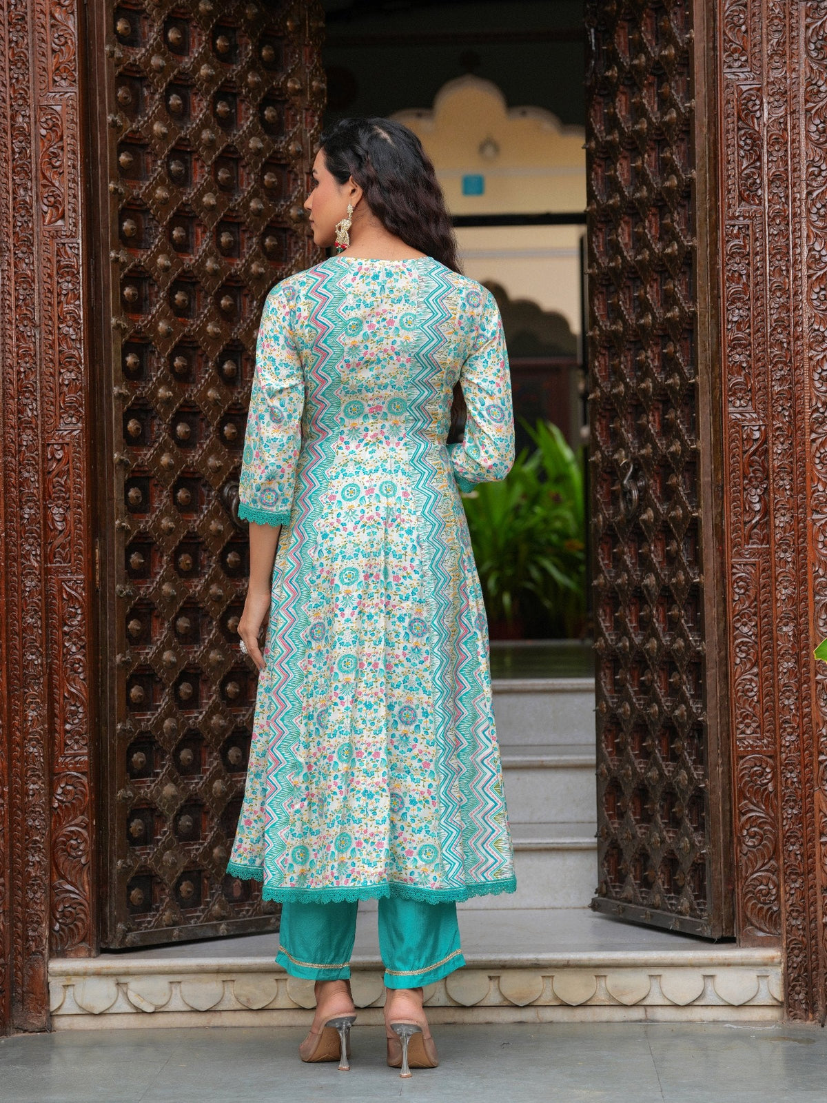 Rangvastra  Modal Chanderi Foil Printed Gotta Patti & Sequins Work Kurta Set