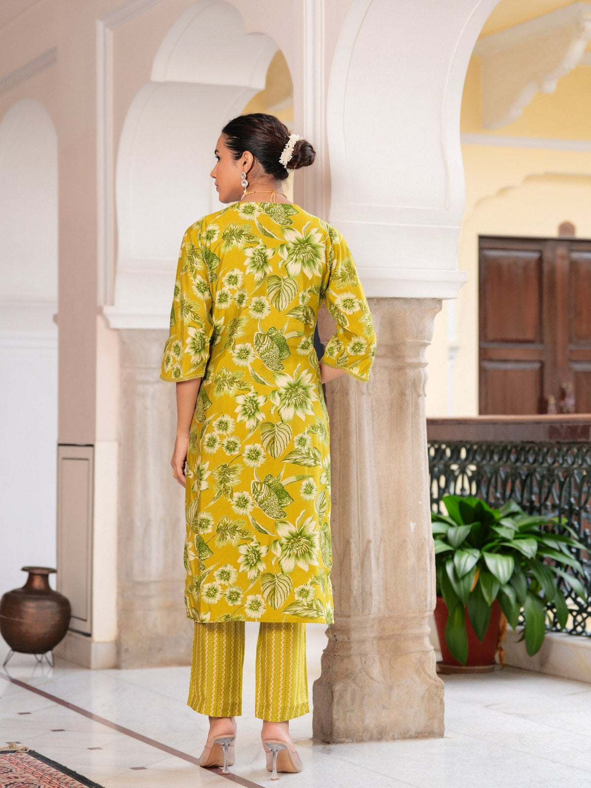 Rangvastra Modal Chanderi Foil Flower Printed Sequins Work Kurta Pant with Dupatta Set