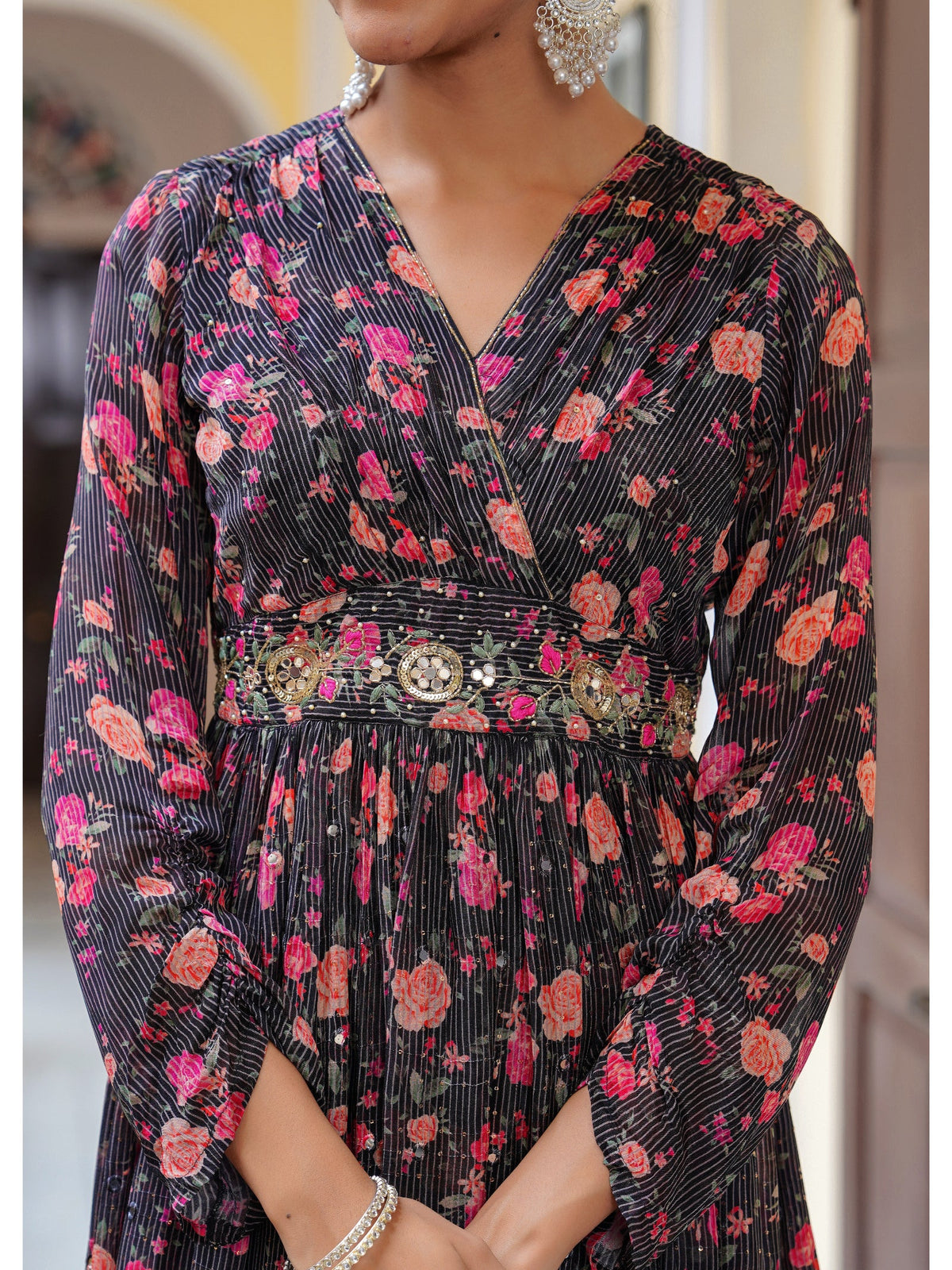 Rangvastra  Black Printed Kurta Duptta Set
