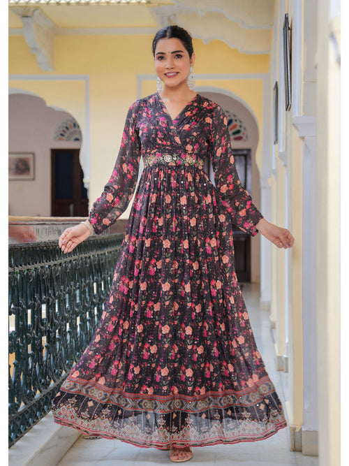 Rangvastra  Black Printed Kurta Duptta Set