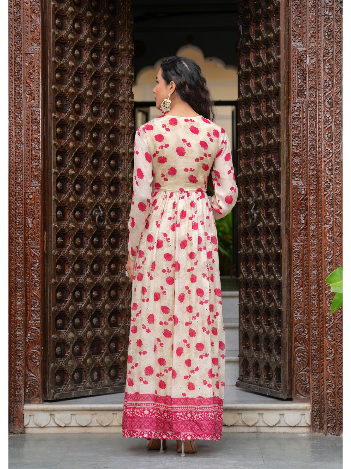 Rangvastra Beige Printed Kurta Duptta Set