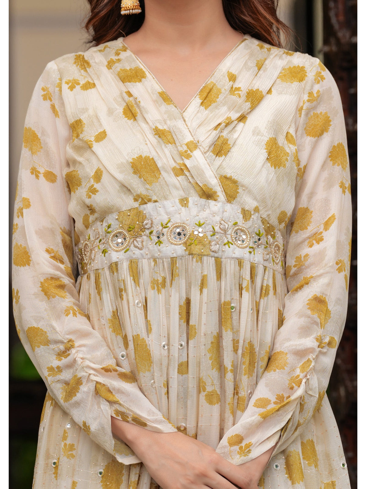 Rangvastra Beige Printed Kurta Duptta Set