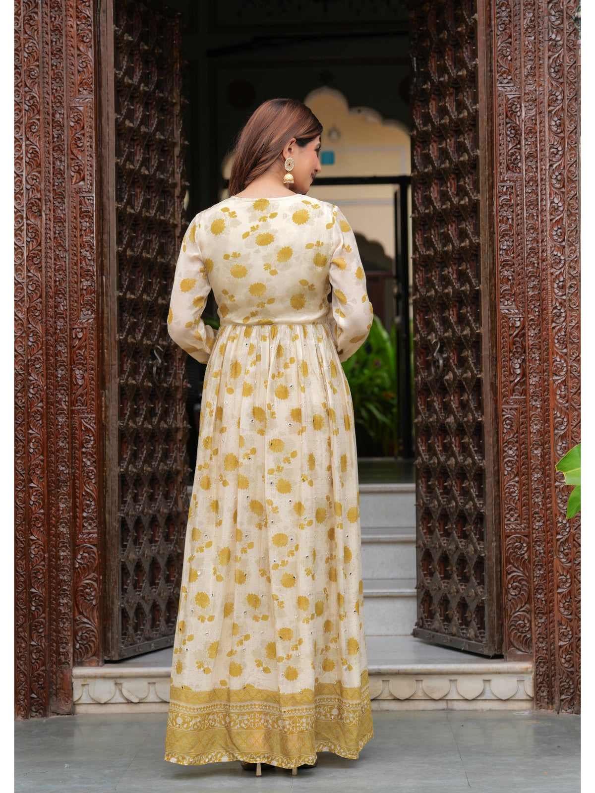 Rangvastra Beige Printed Kurta Duptta Set