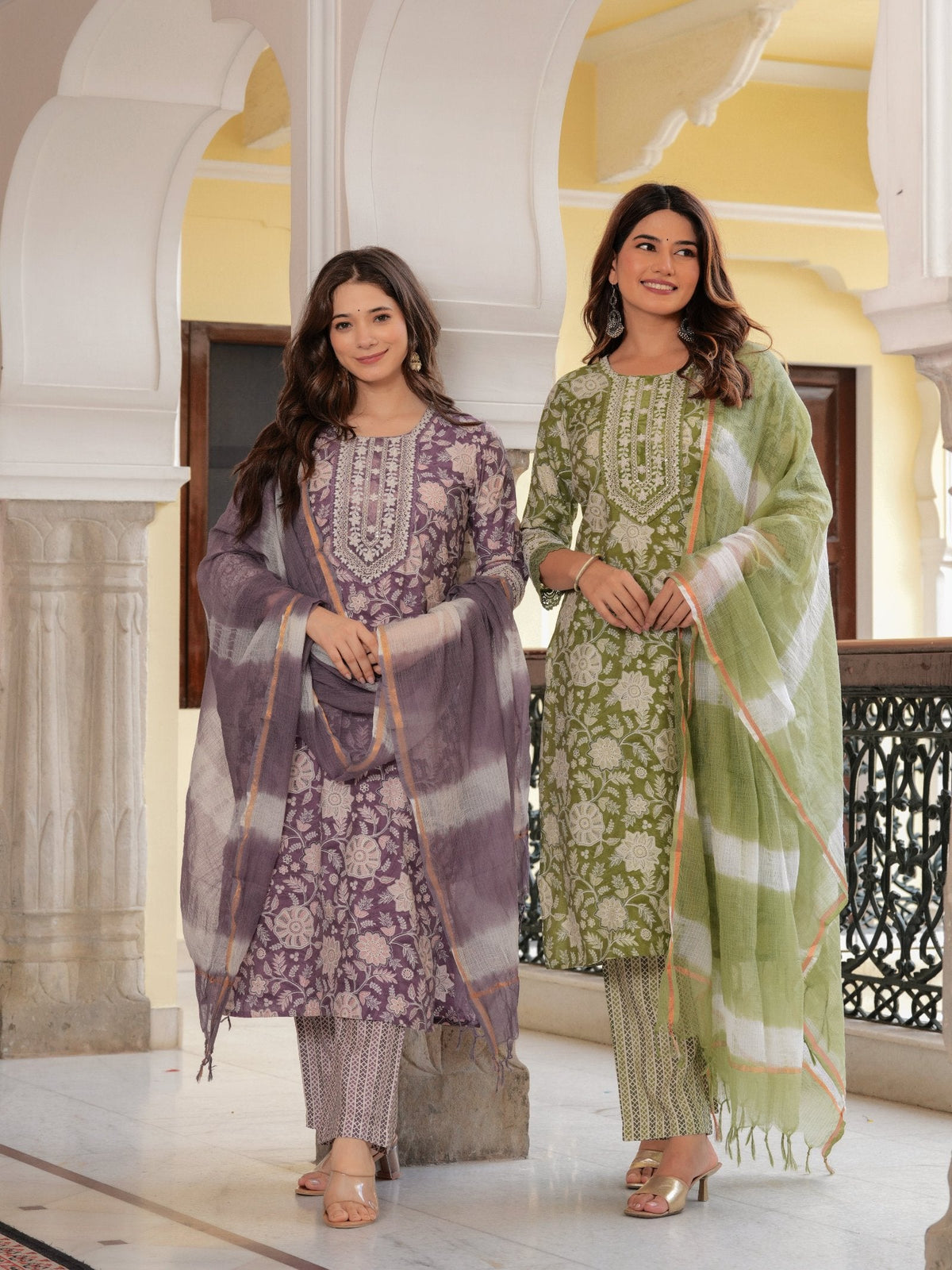 Rangvastra  MODAL CHANDERI FLORAL PRINT KURTA PANT WITH DUPATTA SET
