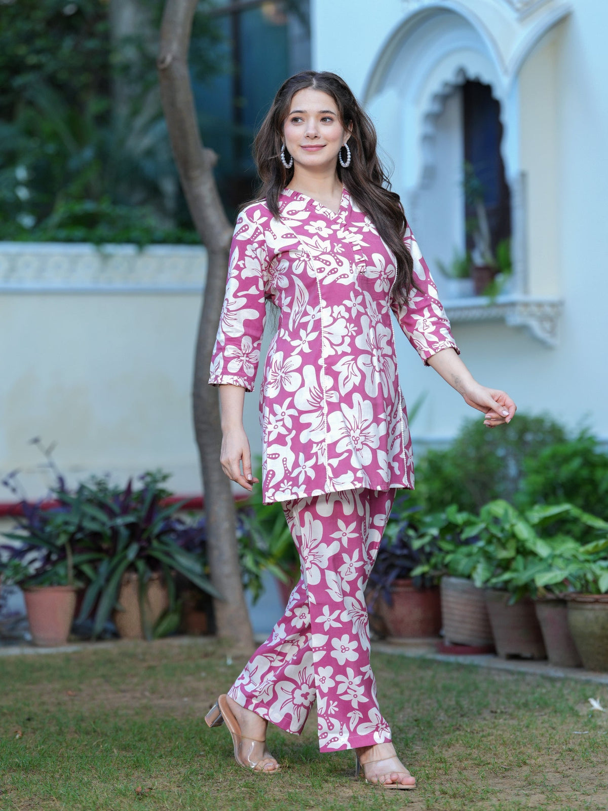 Rangvastra Modal Chanderi Floral Print Cor-Ord set